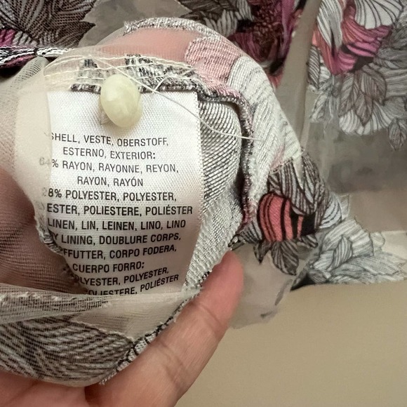 Moulinette Soeurs Sheer Floral Blouse - Red and Cream - Picture 7 of 8